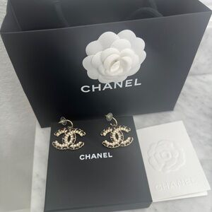 Chanel CC earrings with crystals
